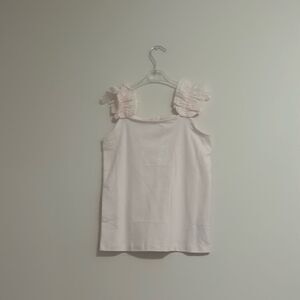 JANIE and JACK Girls Baby Pink Tank Top Ruffled Sleeves Color: Pink Size: 8 Girl